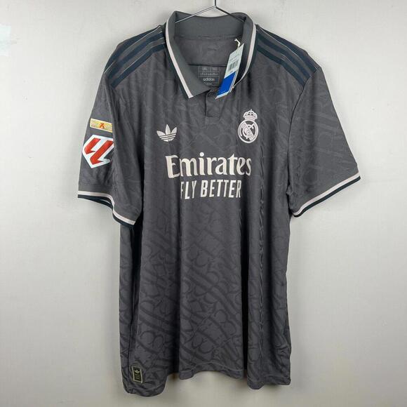 Real Madrid 2025 Adidas Third Authentic Jersey Charcoal Men’s 2XL | Fly Emirates - Picture 1 of 9